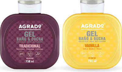 Набор косметики для тела Agrado Гель для душа Традиционный+гель для душа Ваниль (2x750мл)