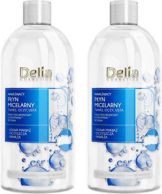 Мицеллярная вода Delia Cosmetics Увлажняющая c гиалуроновой кислотой (2x500мл)