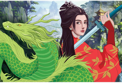 Набор алмазной вышивки Школа талантов Девушка с драконом / 9493027