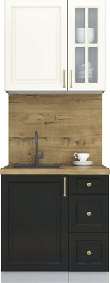 Кухонный гарнитур Интерлиния Мила Шато 0.8А (белый/черный/дуб бунратти)