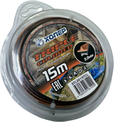 Леска для триммера Хопер Triple Colored-Line звезда 3.0мм 15m
