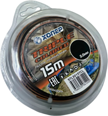 Леска для триммера Хопер Triple Colored-Line треугольник 3.0мм 15м