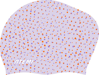 Шапочка для плавания Atemi long hair cap Point violet flower / TLH1PVF