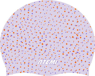Шапочка для плавания Atemi Silicone cap Point violet flower / TSC1PVF
