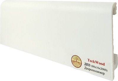 Плинтус Teckwood Полимер ультравысокой плотности ДП3 80x16x2000 (белый)