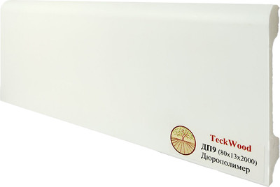 Плинтус Teckwood Полимер ультравысокой плотности ДП9 80x13x2000 (белый)