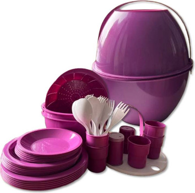 Набор пластиковой посуды Белпласт Пикник с215-2830 (сиреневый)
