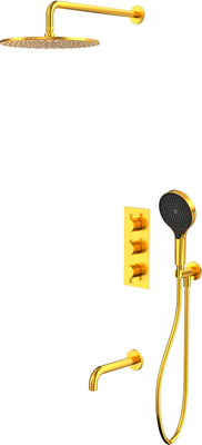 Душевая система со смесителем Whitecross Y YSET11TOPGLB (брашированное золото)