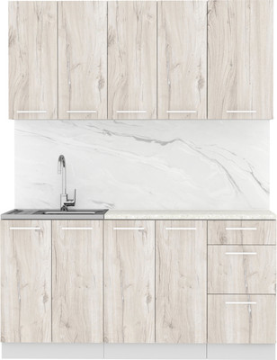 Кухонный гарнитур Артём-Мебель Оля СН-114 без стекла МДФ 1.6/3м   (дуб флагстафф беленый)