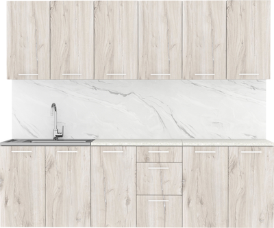 Кухонный гарнитур Артём-Мебель Оля СН-114 без стекла МДФ 2.4м (дуб флагстафф беленый)