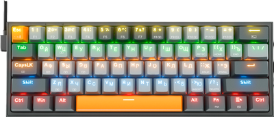 Клавиатура Redragon Fizz 72599 (серый/оранжевый/темно-серый)