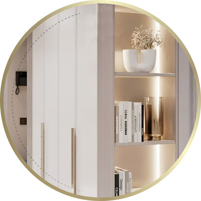 Зеркало Emze 70 / LED.UV.70.70.AUR (золотой с УФ-окантовкой и подсветкой)