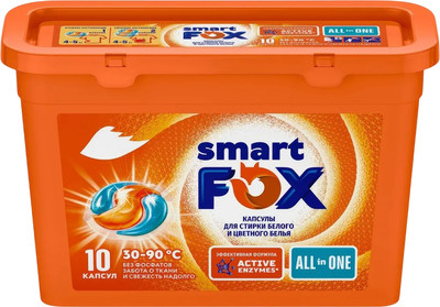 Капсулы для стирки Smart FOX Концентрированные / 190006 (10шт)