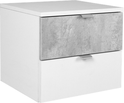 Прикроватная тумба Аквилон Подвесная 4 (цемент светлый/белое сияние)