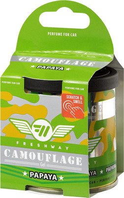 Ароматизатор автомобильный Fresh Way Camouflage Gel Papaya CG 02 (80мл)