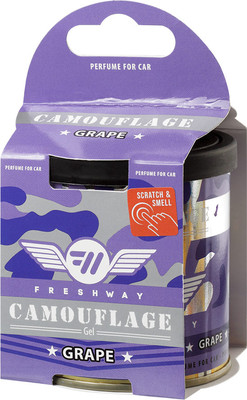 Ароматизатор автомобильный Fresh Way Camouflage Gel Grape CG 01 (80мл)