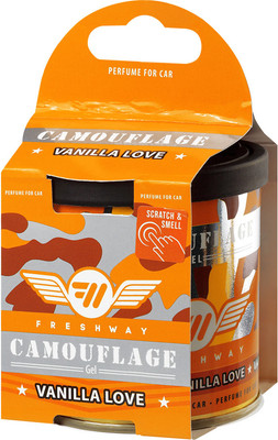 Ароматизатор автомобильный Fresh Way Camouflage Gel Vanilla Love CG 05 (80мл)