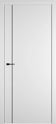 Дверь межкомнатная Emalex Basic 1 V 80x200 (Ice/ABS Black)