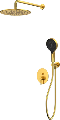 Душевая система со смесителем Whitecross Y YSET04TOPGLB (брашированное золото)