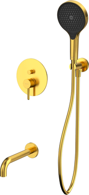 Душевой гарнитур со смесителем Whitecross Y YSET06TOPGLB (брашированное золото)