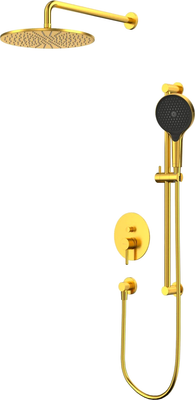 Душевая система со смесителем Whitecross Y YSET05TOPGLB (брашированное золото)