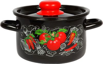 Кастрюля СтальЭмаль Помидорки 1с15с/1 (черный)