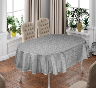 Скатерть DO&CO Karanfil Овальная 160x220 / 12225 (серый)