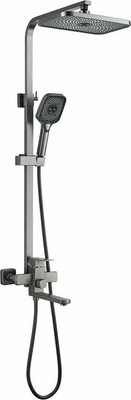 Душевая система со смесителем Shevanik S7036T (оружейная сталь)