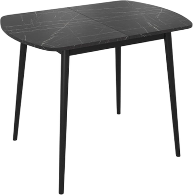 Обеденный стол Listvig Винер Mini R раздвижной (камень пьетра гриджиа/черный)