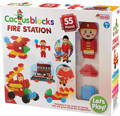Конструктор Dede Кактус-блоки. Пожарные / 03308
