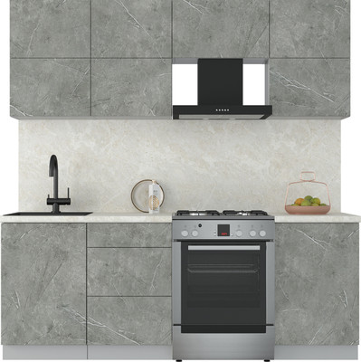 Кухонный гарнитур Интерлиния Мила Матте 2.1 Б (керамика/керамика/опал светлый)