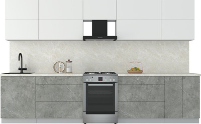 Кухонный гарнитур Интерлиния Мила Матте 3.4 Б (белый/керамика/опал светлый)