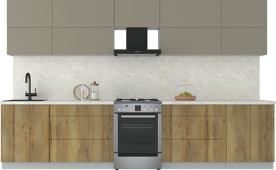 Кухонный гарнитур Интерлиния Мила Матте 3.4 Б (луна/дуб вотан/опал светлый)