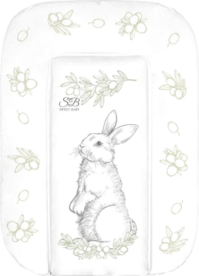 Пеленальный матрас Sweet Baby Foresta Magica Grigio Oliva 48x71 (заяц серый/оливковый)