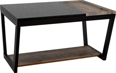 Журнальный столик Мебелик BeautyStyle 31 (дуб крымский состаренный/венге/стекло черное)