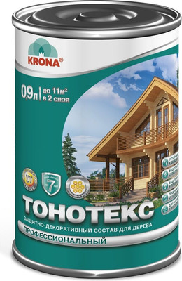 Защитно-декоративный состав KRONA Тонотекс (900мл, махагон)