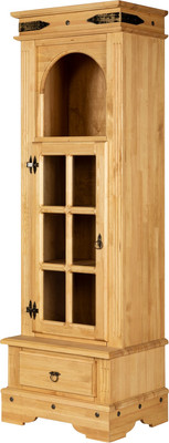 Шкаф-пенал с витриной ФанДОК Викинг 04 / Ф-181.26 (мед)