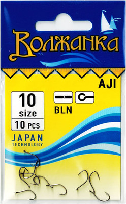 Набор крючков рыболовных Волжанка Aji / SW-016-10 (10шт)