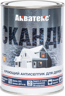 Антисептик для древесины Акватекс Сканди (750мл, слоновая кость)