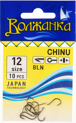 Набор крючков рыболовных Волжанка Chinu / SW-007-12 (10шт)
