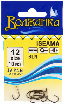 Набор крючков рыболовных Волжанка Iseama / SW-006-12 (10шт)
