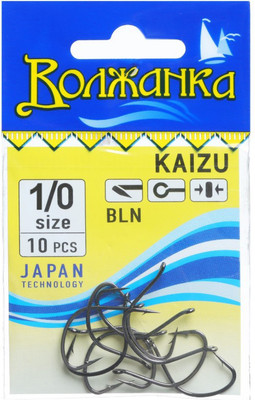 Набор крючков рыболовных Волжанка Kaizu / SW-003-1/0 (10шт)