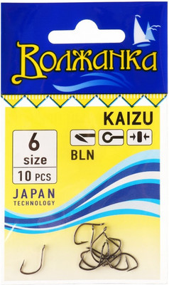 Набор крючков рыболовных Волжанка Kaizu / SW-003-6 (10шт)