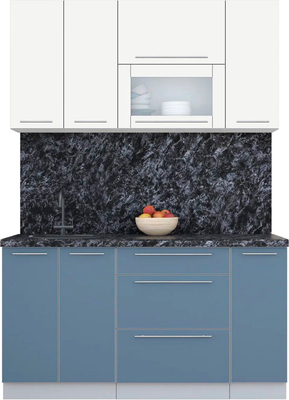 Кухонный гарнитур Interline Мила Пластик 1.5 В (зефирный/арктический/кастилло темный)