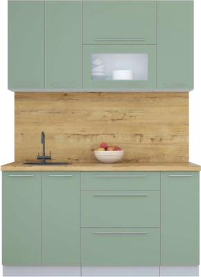 Кухонный гарнитур Interline Мила Пластик 1.5 В (полынь/полынь/дуб бунратти)