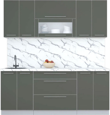 Кухонный гарнитур Interline Мила Пластик 2.0 В (шторм/шторм/белый гранит)