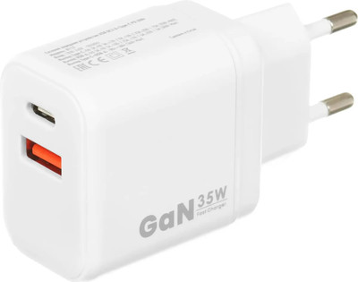 Адаптер питания сетевой BoraSCO 35W Type C/Type A / 52388 (белый)