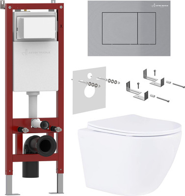 Унитаз подвесной с инсталляцией Asten Readle Zentralmodul AR0601-185M