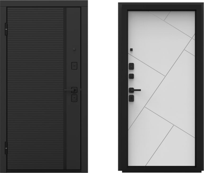 Входная дверь Guard Line 96x205 левая (графит/шагрень белая)