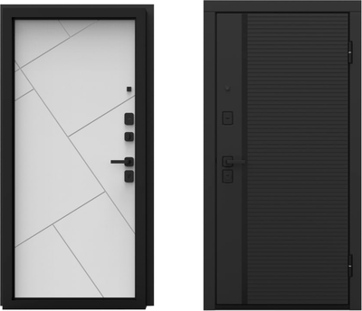 Входная дверь Guard Line 86x205 правая (графит/шагрень белая)